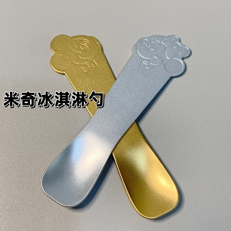 Disney Mickey and Minnie Cartoon Cute Aluminum Printed Ice Cream Dessert Spoon Couple Model Household High-Looking Cake Spoon