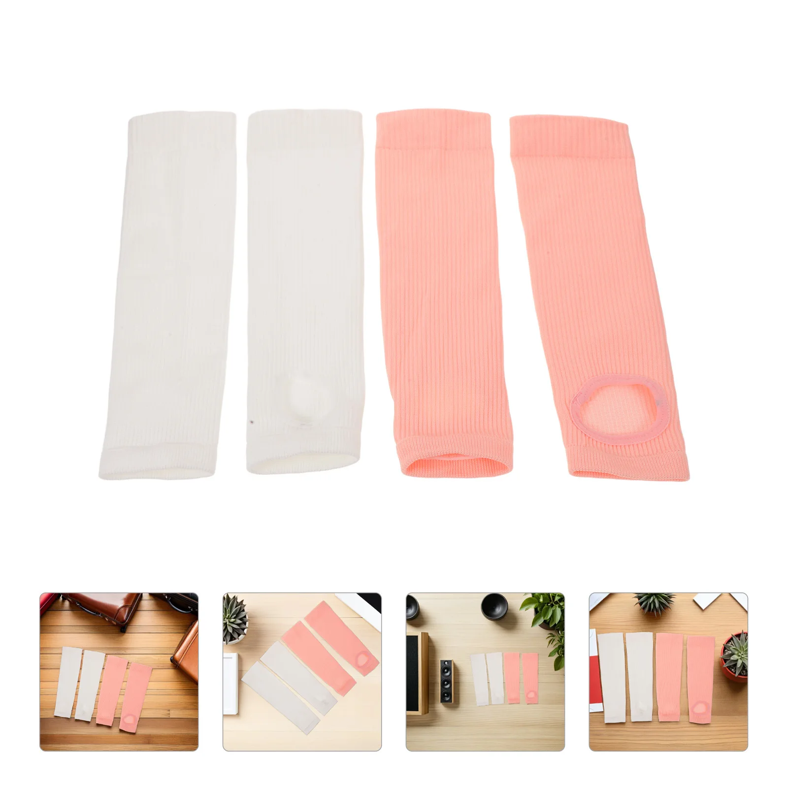 

4Pairs Compression Calf Socks Footless Open Toe Running Fitness Calf Sleeves Support Stockings for Women Sports Socks