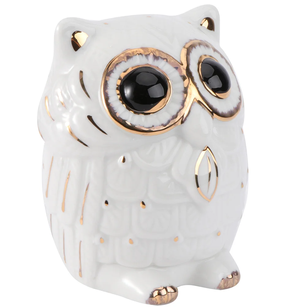 かわいいフクロウの形をしたセラミック貯金箱、子供向け、使いやすいコインバンク、健康的な貯蓄習慣を促進、家の装飾的なお金入れ