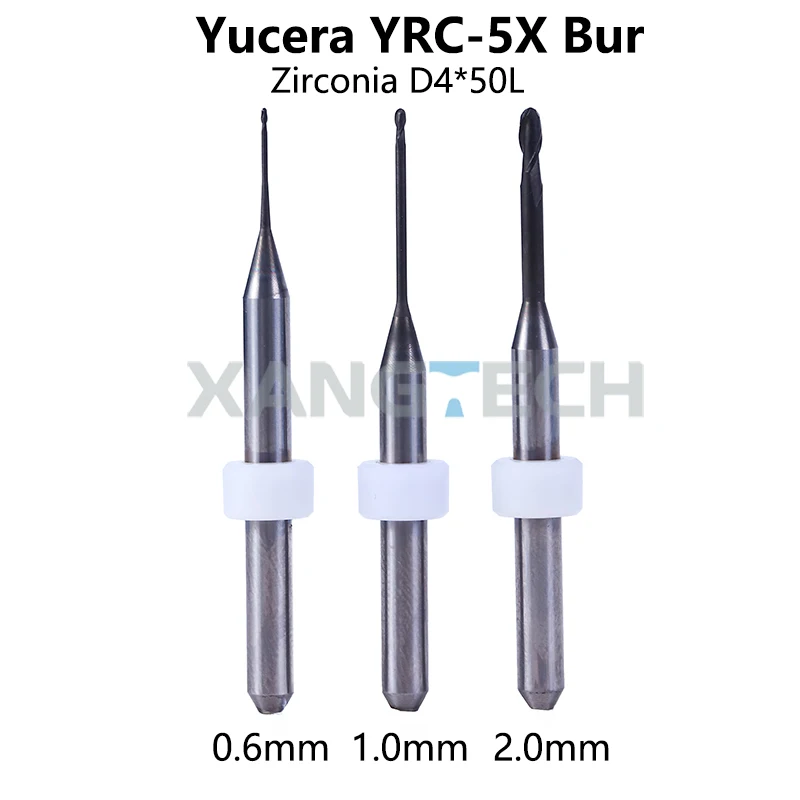 Yucera YRC-5X Zirconia DC Milling Cutters Dental Yucera Drill Burs 0.6/1.0/2.0mm High Quality