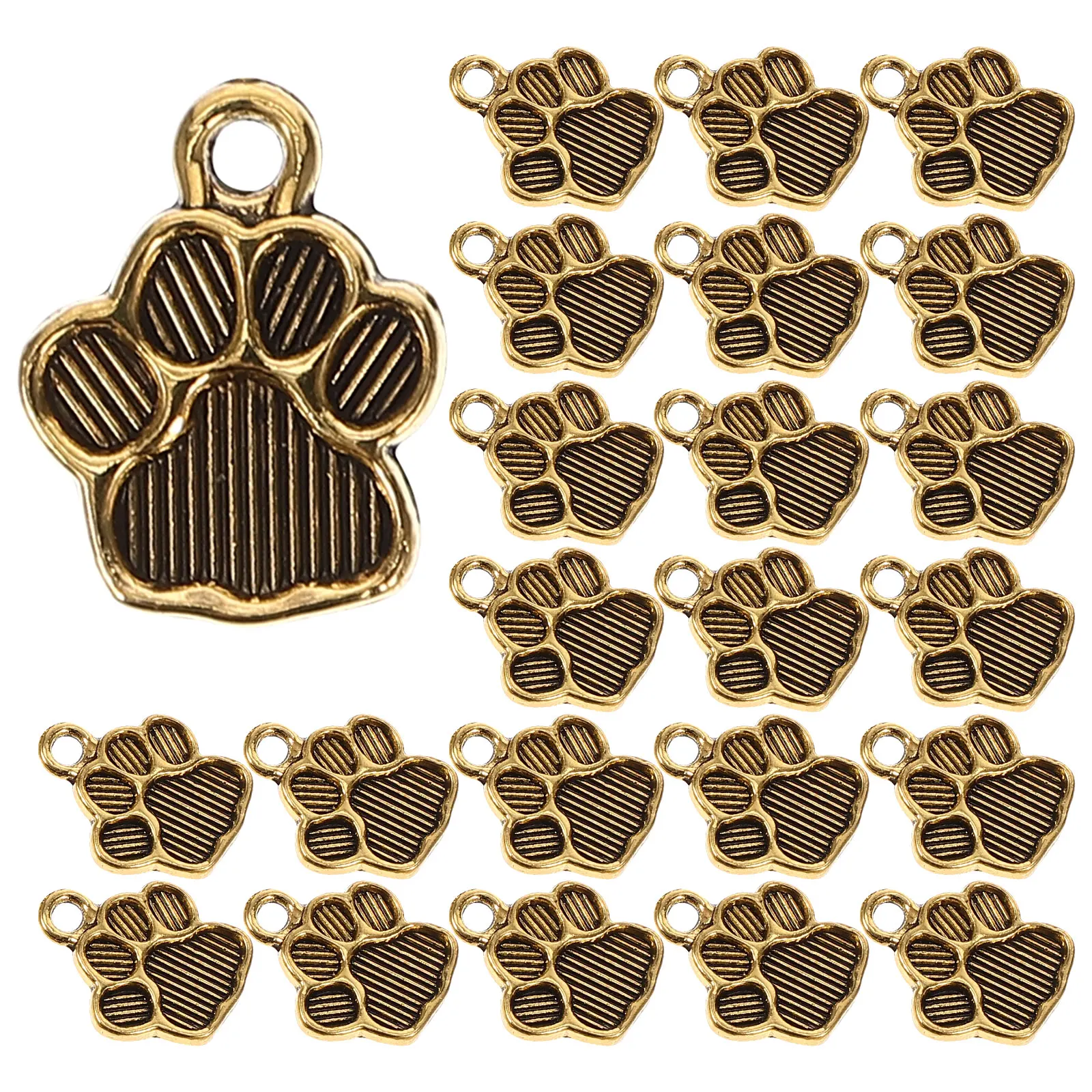 

100pcs Dog Paw Shaped Charms Zinc Alloy Jewelry Making Accessories DIY Craft Projects Bracelet Necklace Key Rings Lightweight
