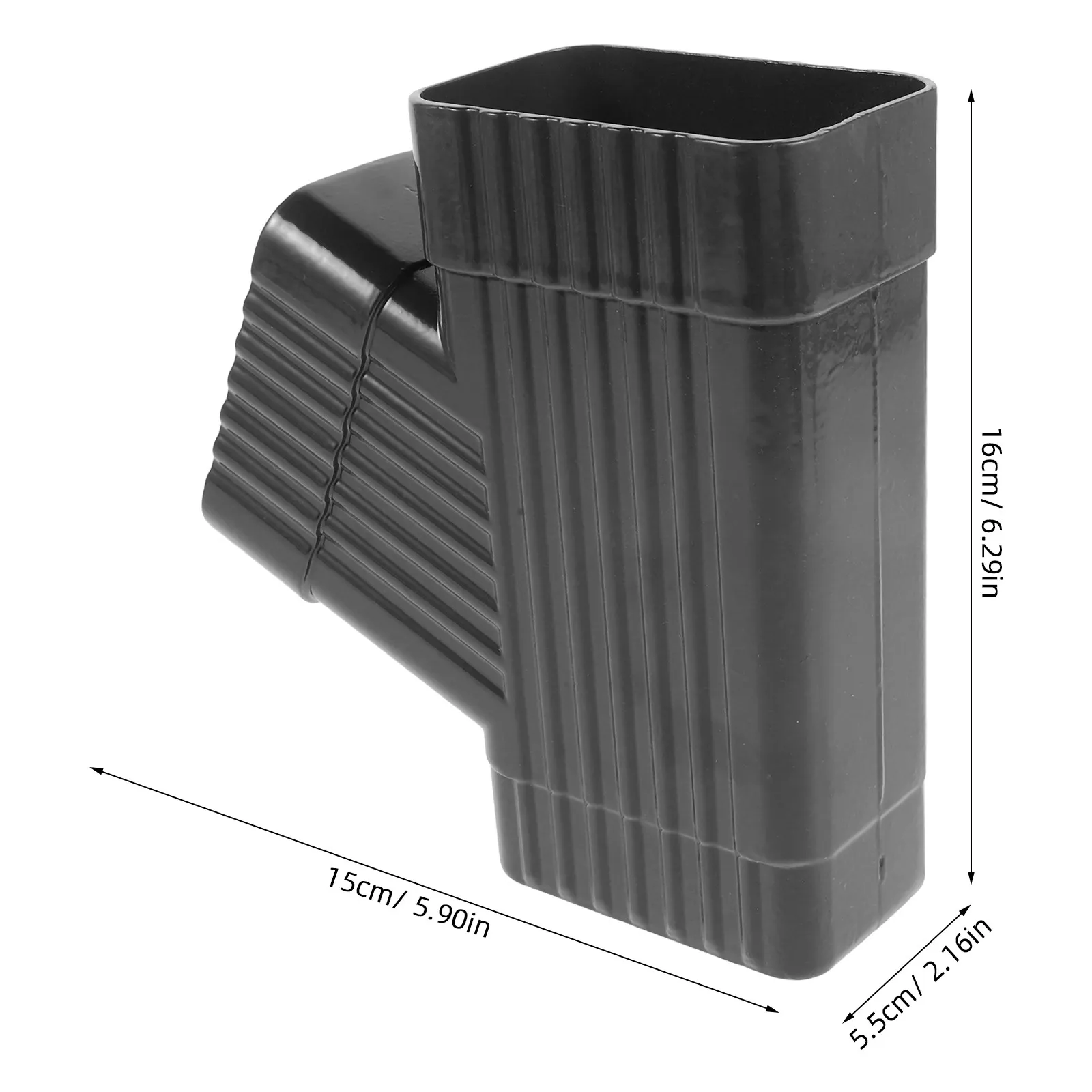 Aluminum Rainwater Pipe Branch Connector Angled Downspout Tee Grey Fits 2x3.15 Inch Roof Drainage System Gutter Connector