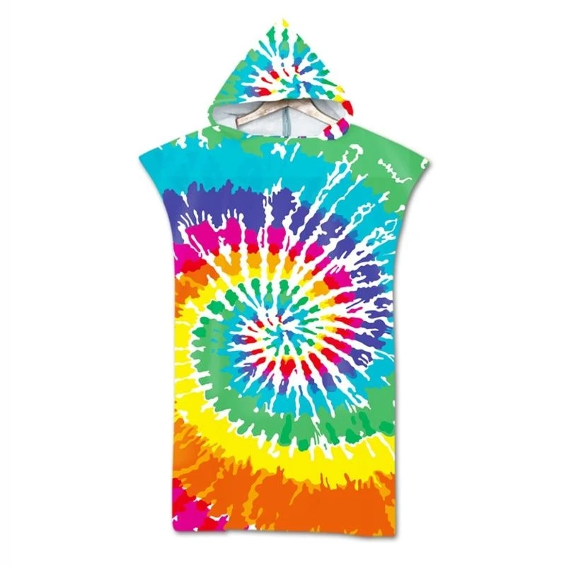 Khăn tắm biển có mũ trùm đầu bằng sợi nhỏ in nhanh Bể bơi Poncho Áo choàng tắm bán chạy nhất