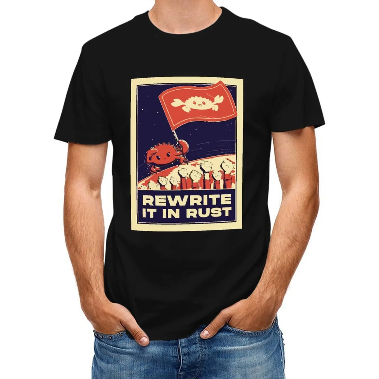 

Rewrite It In Rust - Rust Programming T-Shirt Short sleeve tee graphic t shirt vintage anime clothes men workout shirt