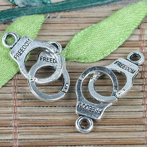 10pcs 29.8*10.3mm Tibetan Silver color handcuffs design charms EF0336