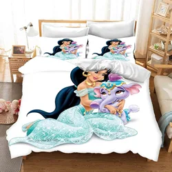 Aladdin Jasmine Princess Duvet Cover For Girls,Disney Animated film Bedding Sets,Princess Quilt Cover For Children Cute Gifts