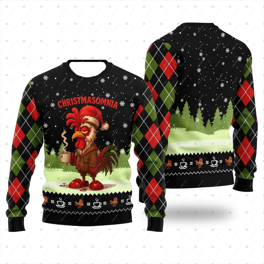 Christmas Cosplay Santa Claus Pet Anime Cartoon Skull Vintage Winter Ugly Sweater 3DPrint Harajuku Pullover Funny Long Sleeves