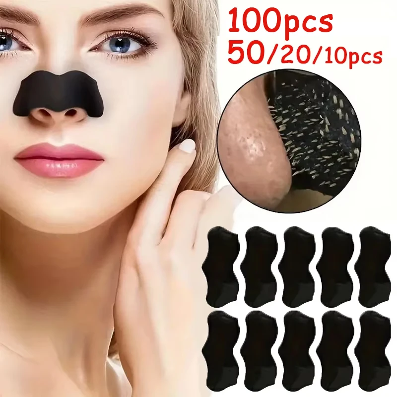 Masque dissolvant de points noirs pour le nez, autocollant rétractable, bandes de points noirs, nettoyage en profondeur du nez, soins pour la peau, 10 à 100 pièces