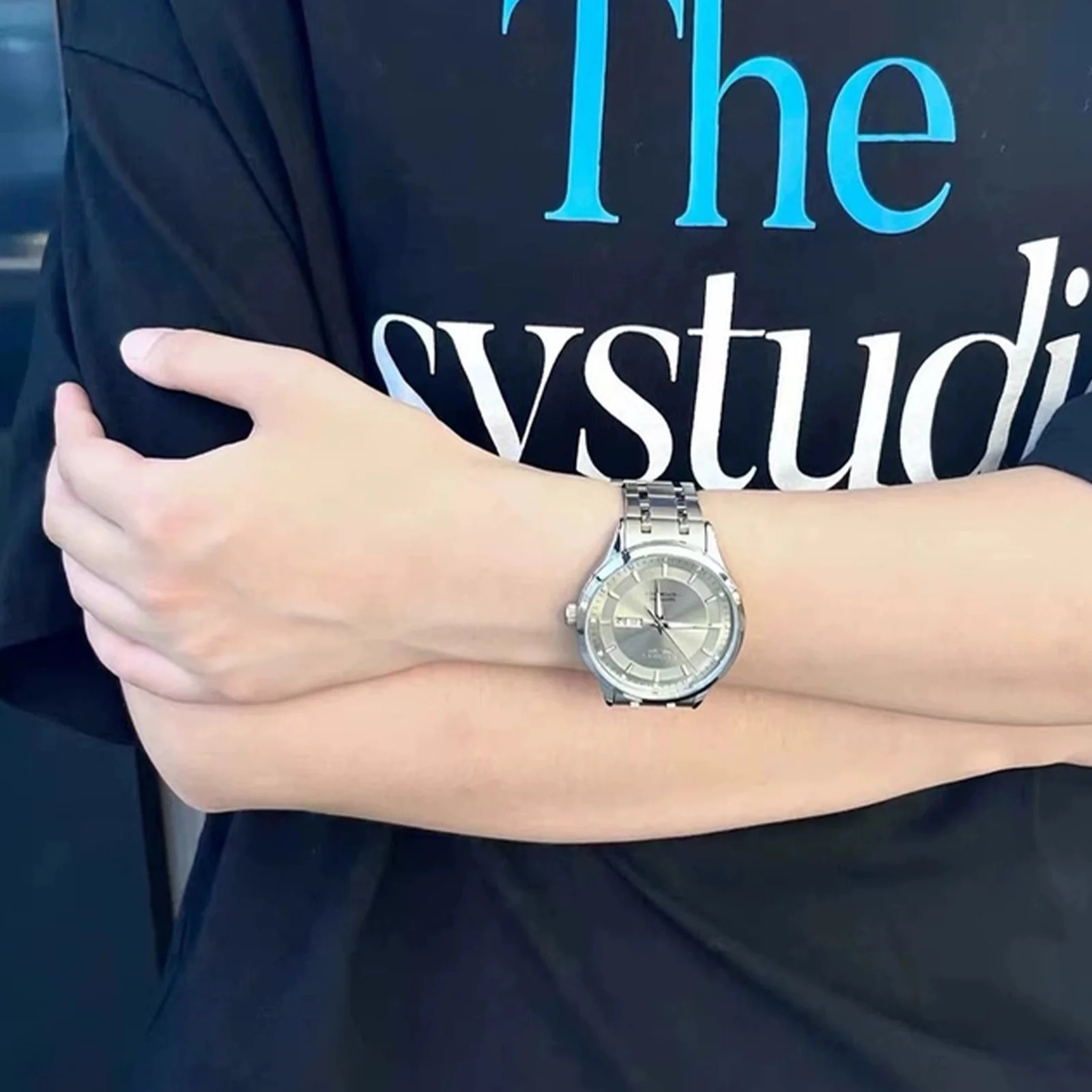 CHENXI Top Brand Fashion Men's Watch Convex Mirror Waterproof Night Light Date Calendar Stainless Steel Strap Quartz Watches NEW