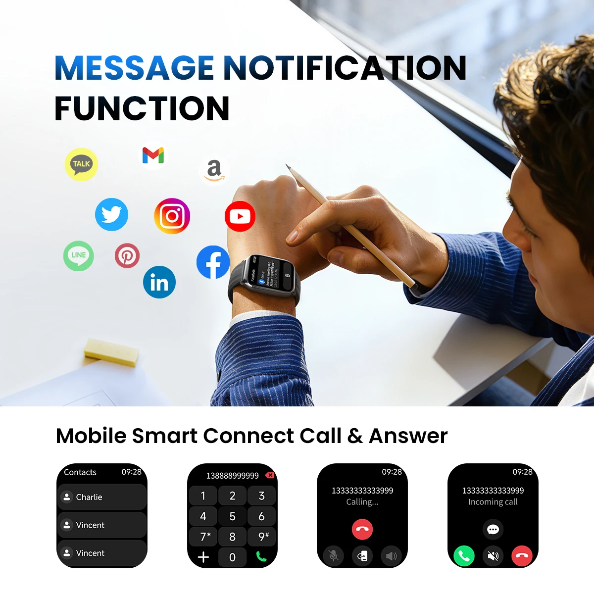 HAYLOU Watch 3 Smartwatch with Voice Calling, 1.85in AMOLED Screen