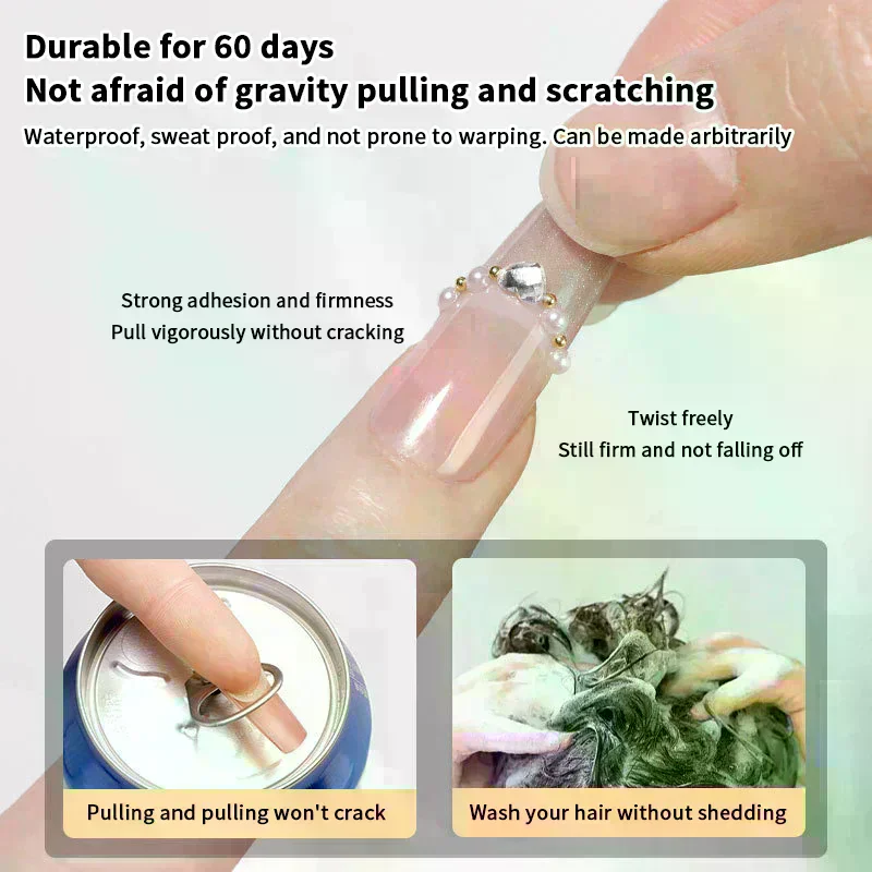 Quick Drying Solid Nail Glue With Remover For Press On Nails Tips No Need For UV Lamp Long Lasting Fake Nails Glue