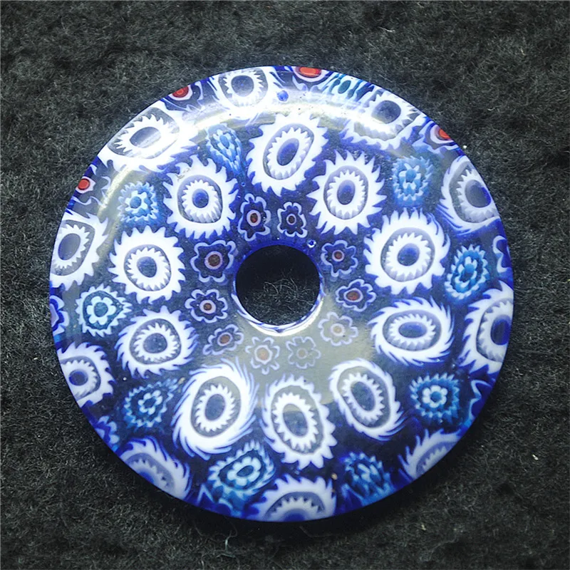 1PC Hot Millefiori pendenti in vetro forma di ciambella dimensioni 35MM 10 colori diversi disponibili Top nuovi articoli per i tuoi disegni di gioielli