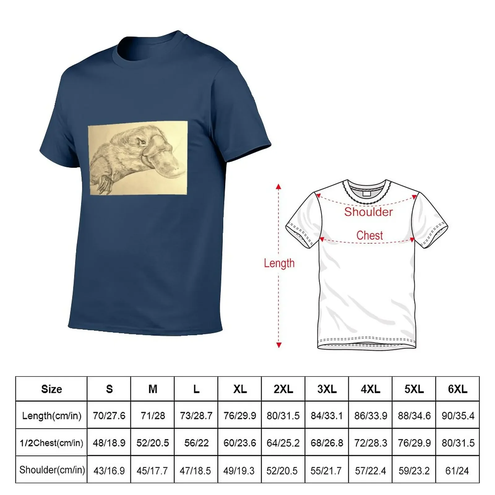 Platypusn drawing in sepia T-Shirt quick-drying quick drying boys whites mens t shirts casual stylish