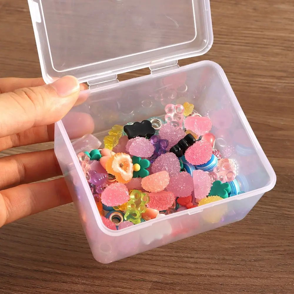 1Pcs with Lid Storage Box Rectangular Shape Plastic Storage Case Clear Multi-purpose Small Thing Container