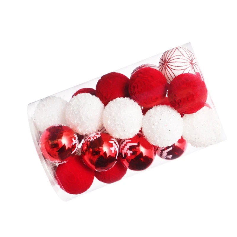 25Pcs Elegant Christmas Balls Ornament Easy Hanging Baubles Festival Balls Charm
