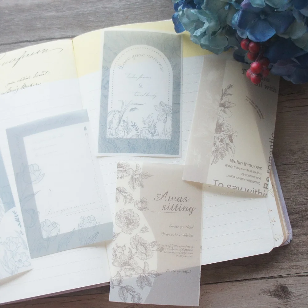 

10 Sheets Light Color Paper Sticker Flower Background Design Paper Gift Decoration Creative Craft Paper Scrapbooking DIY