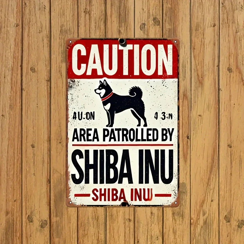 2D Metal Sign Vintage Chihuahua Patrol Area Warning Plaque 12x8 Inch Wall Art Decor for Bar Cafe Home Gift