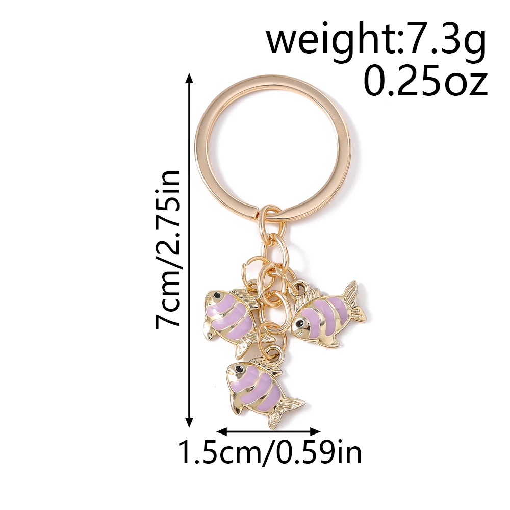 Aihua لطيف الحلو المينا الأسماك المفاتيح للنساء الفتيات الصيف شاطئ الأسماك حقيبة يد قلادة مفتاح السيارة المفاتيح كيرينغ مجوهرات هدايا #6