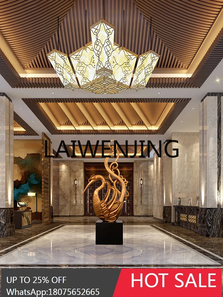 Hotel Lobby Lobby Floor Sculptured Ornaments New Chinese Style Decoration Phoenix Large Crafts Fortune Opening Gift