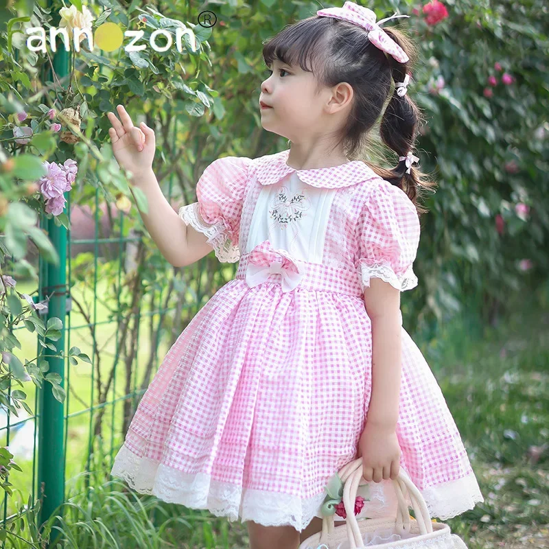 2ps Hairpin New Kids Clothing Lolita Lacs Voile Kids Clothes Baby Summer Dress Girls Casual Soft Design Princess Vestidos 2-7T