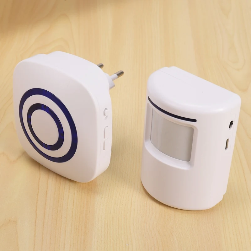 Campanello per porta, rilevatore di sensore di movimento per porta aziendale Wireless campanello per visitatori intelligente allarme per vialetto di sicurezza domestica con 1 Rece Plug-In