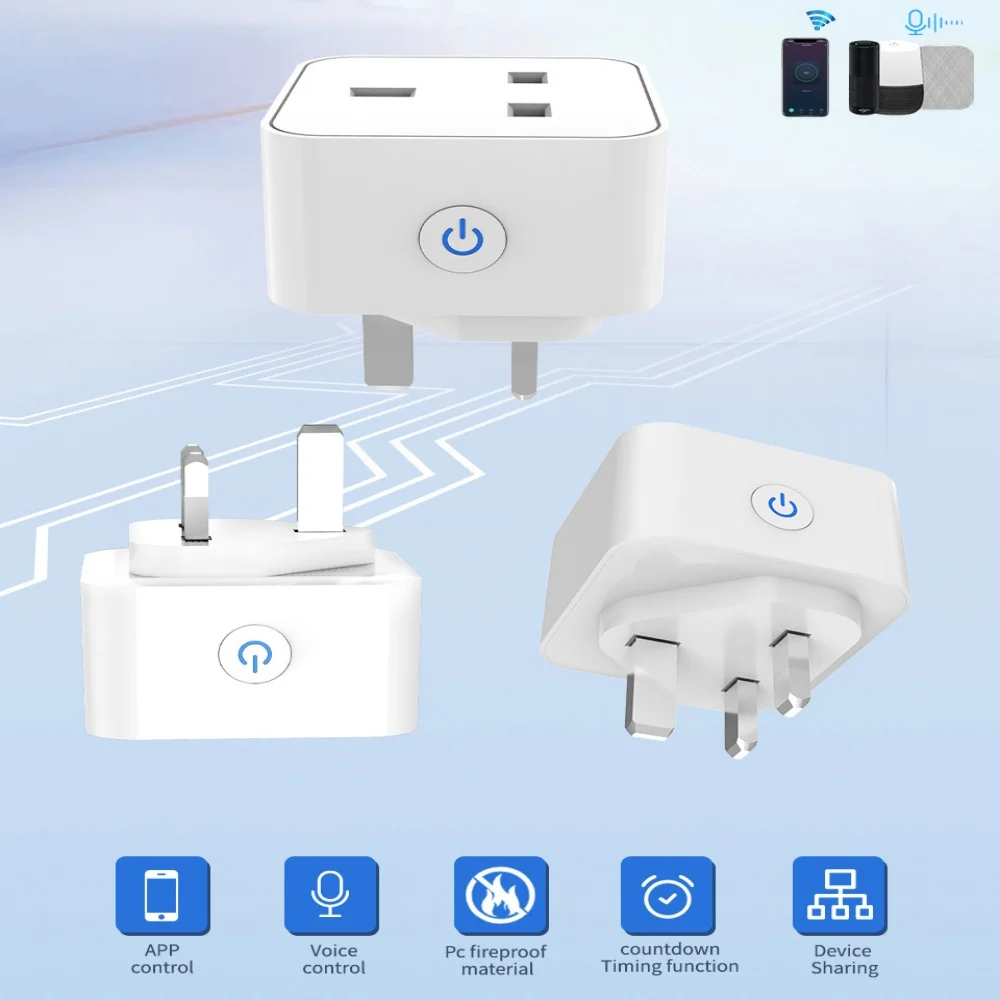Tuya Wifi Zigbee Smart Plug 16/20A UK Socket Works With Alexa Google Home Energy Monitor Timer Remote Control for Smartlife Tuya