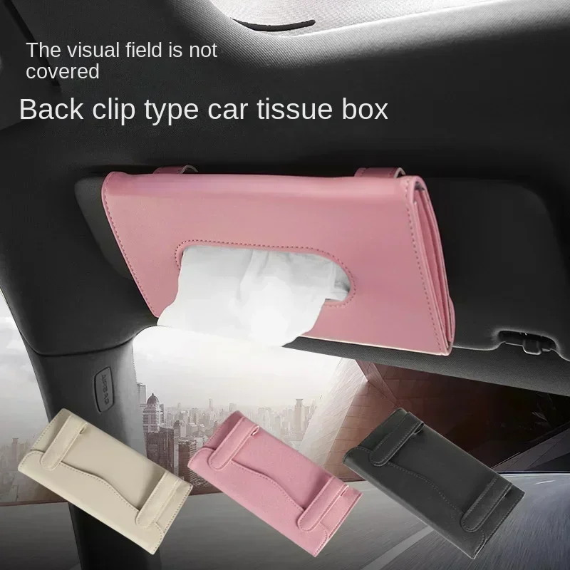 Car Sunshade Plate Tissue Box Universal Auto Interior Paper Towel Storage Bag Carbon Fiber Sun Visor Tissue Boxes