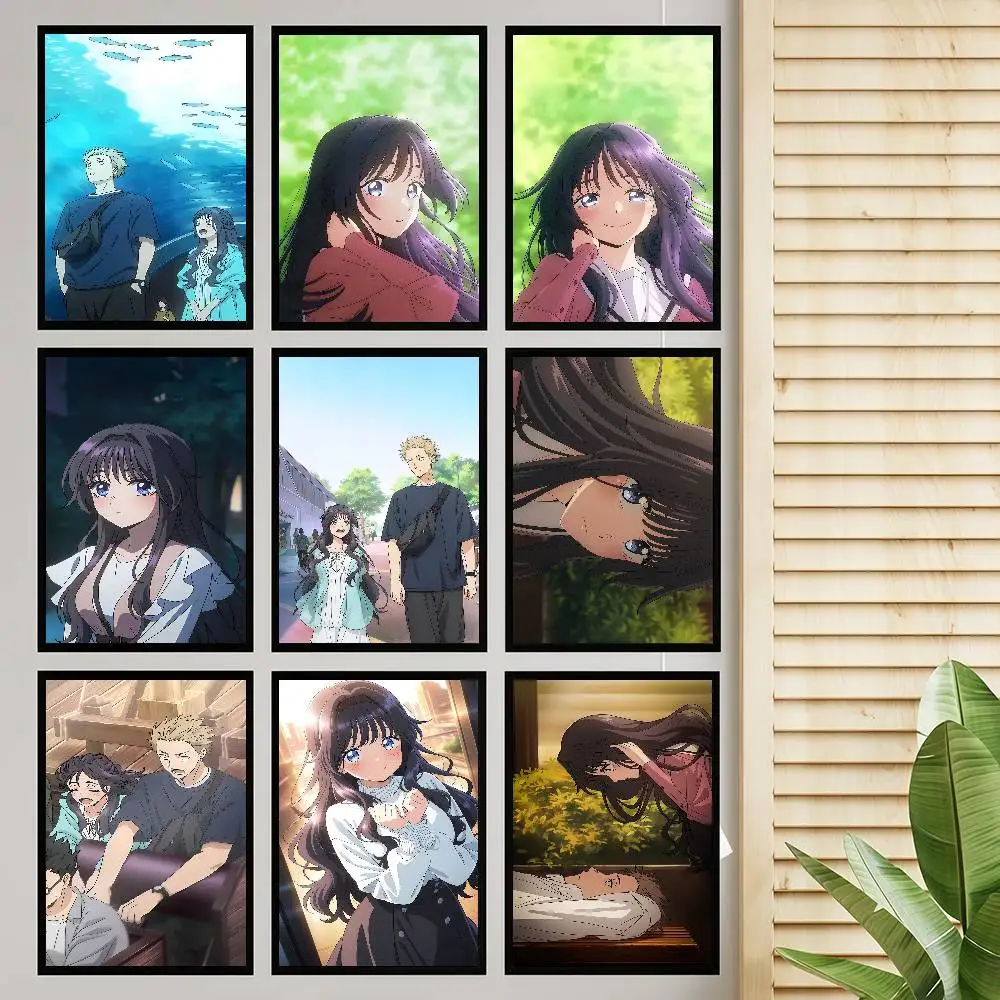 Die F-Duftenden Blumenblüten mit Würde, Anime-Poster, klebriger, wasserfester Papieraufkleber, Kaffeehaus, Bar, Kawaii-Raumdekoration