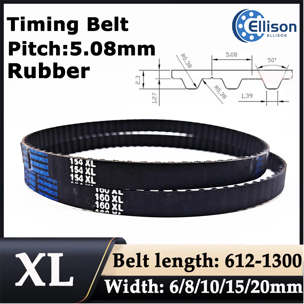 

XL rubber ring synchronous belt toothed high torque belt 612/630/670/690/700-1300XL bandwidth 6/8/10/15/20mm