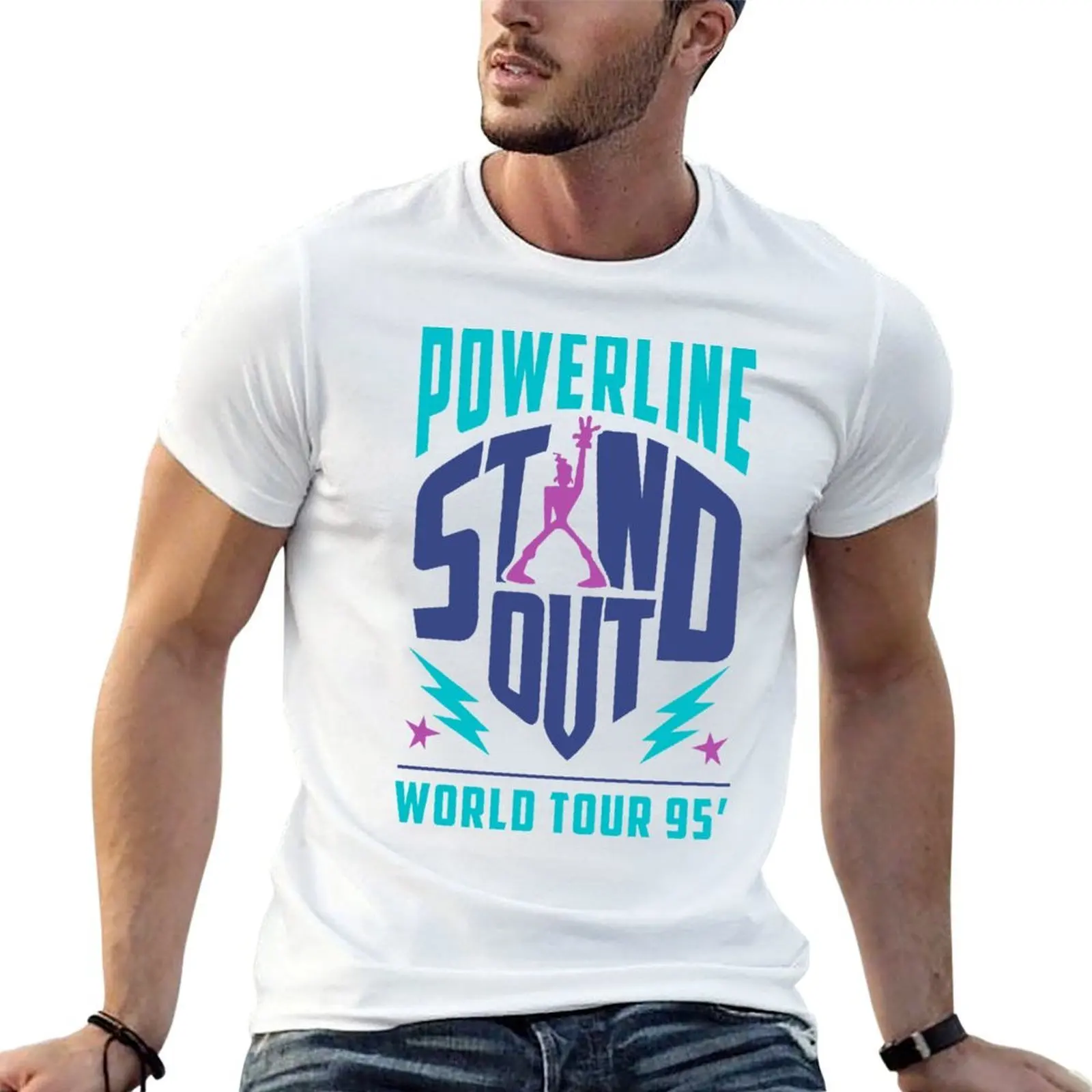 

STAND OUT Powerline World Tour T-Shirt cotton tshirt 100% graphic t shirts for man t shirts cotton 100% T-Shirt