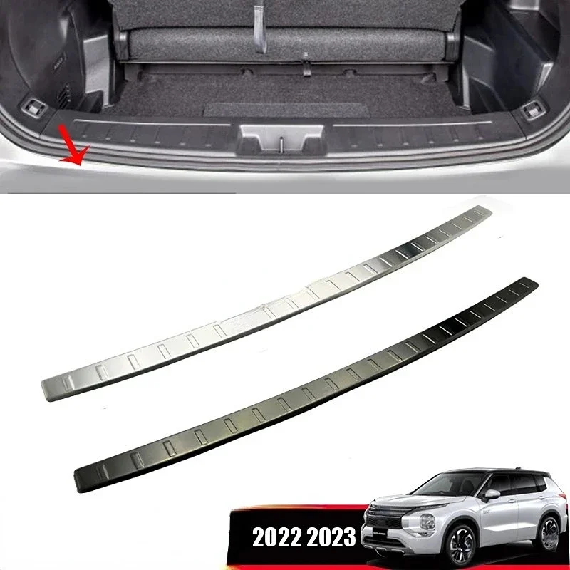 

For Mitsubishi Outlander 2022 2023 Stainless Steel Rear Bumper Protector Sill Trunk Inner outer guard plate Trim Car Styling