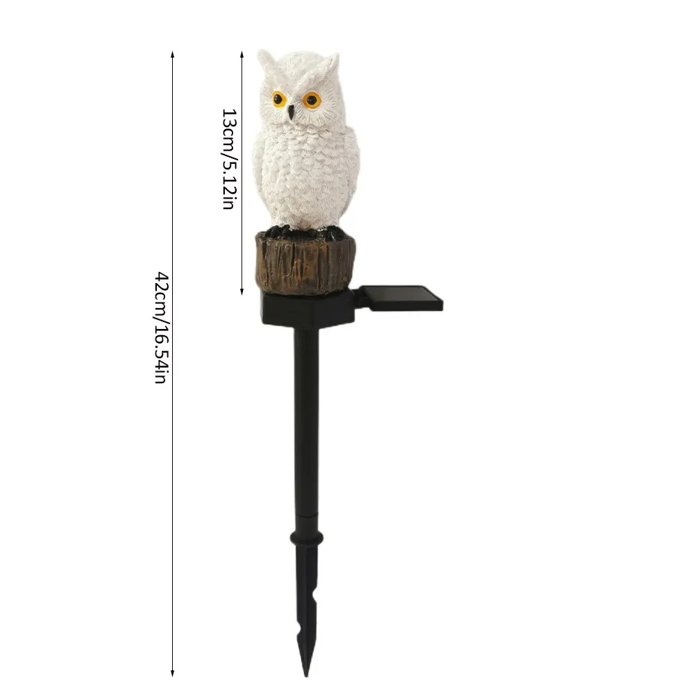 Garden Solar Light Outdoor Decor Resin Owl Solar LED Light with Stake Animal Waterproof Light for Flower Fence Lawn Decoration