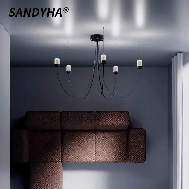 

SANDYHA простые скандинавские люстры для кафе, гостиной, ресторана, спальни, подвесной светильник, креативное освещение виллы, лампа для домашнего декора