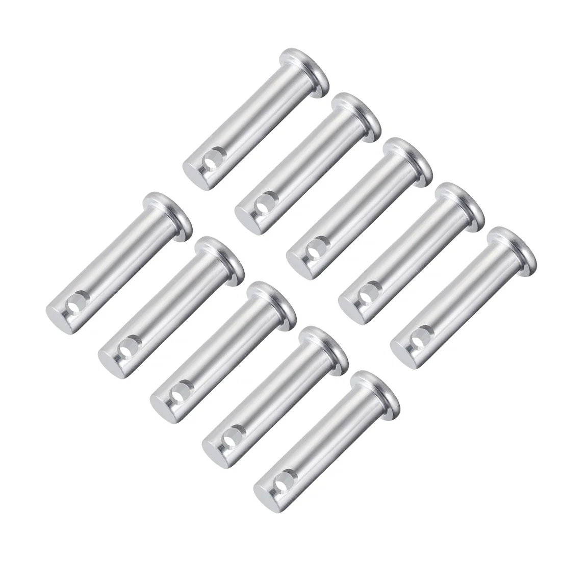 

10 Pcs Single Hole Clevis Pins Flat Head Zinc-Plating Steel Clevis Pins Dia 5mm 6mm 8mm 10mm Length 20-90mm