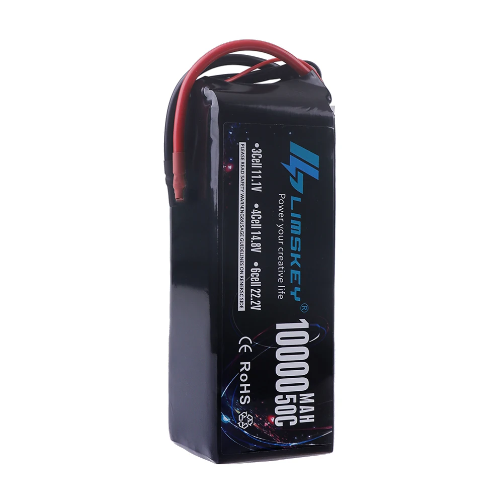 Batería Lipo de alta potencia 6S, 22,2 V, 50C, 22,2 V, 10000mAh, para modelo grande, Helicóptero, Avión, Robot Experimental, dinámica