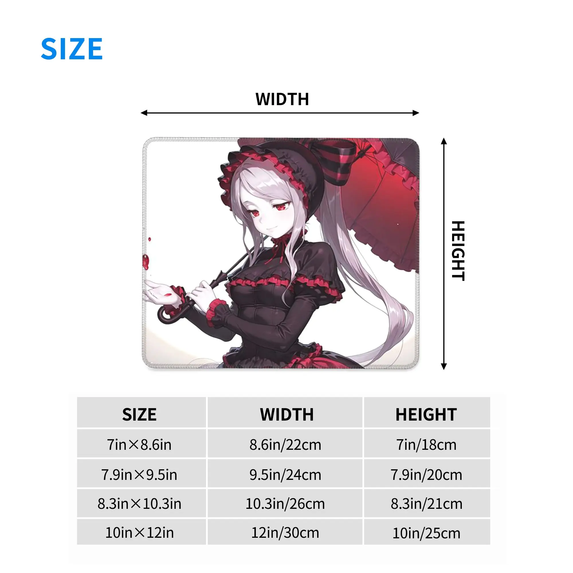 Anime Overlord Shalltear Bloodfallen Mouse Pad Computer Keyboard Mouse Mat Gaming Laptop Desk Mat Office Accessories Table Mats
