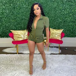 Sexy Cargo Pocket Jumpsuits 2024 Summer Women Y2K Streetwear Bodysuit Elegant Luxury Bodycon Sexy One Piece Romper Jumpsuit