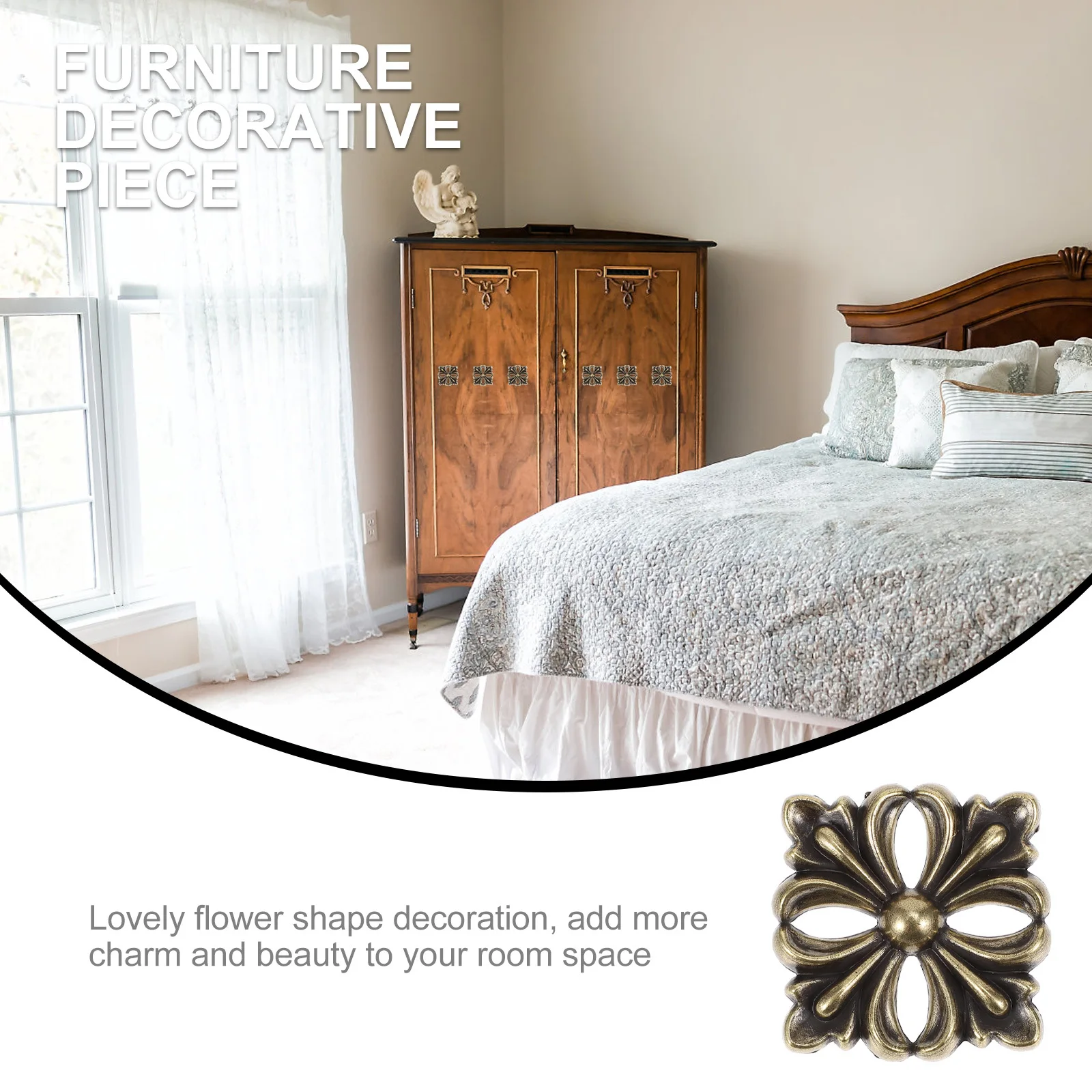 

12pcs Furniture Metal Plate Floral Decorative Piece Home Wedding Christmas Decor Retro Vintage Style Wall Art