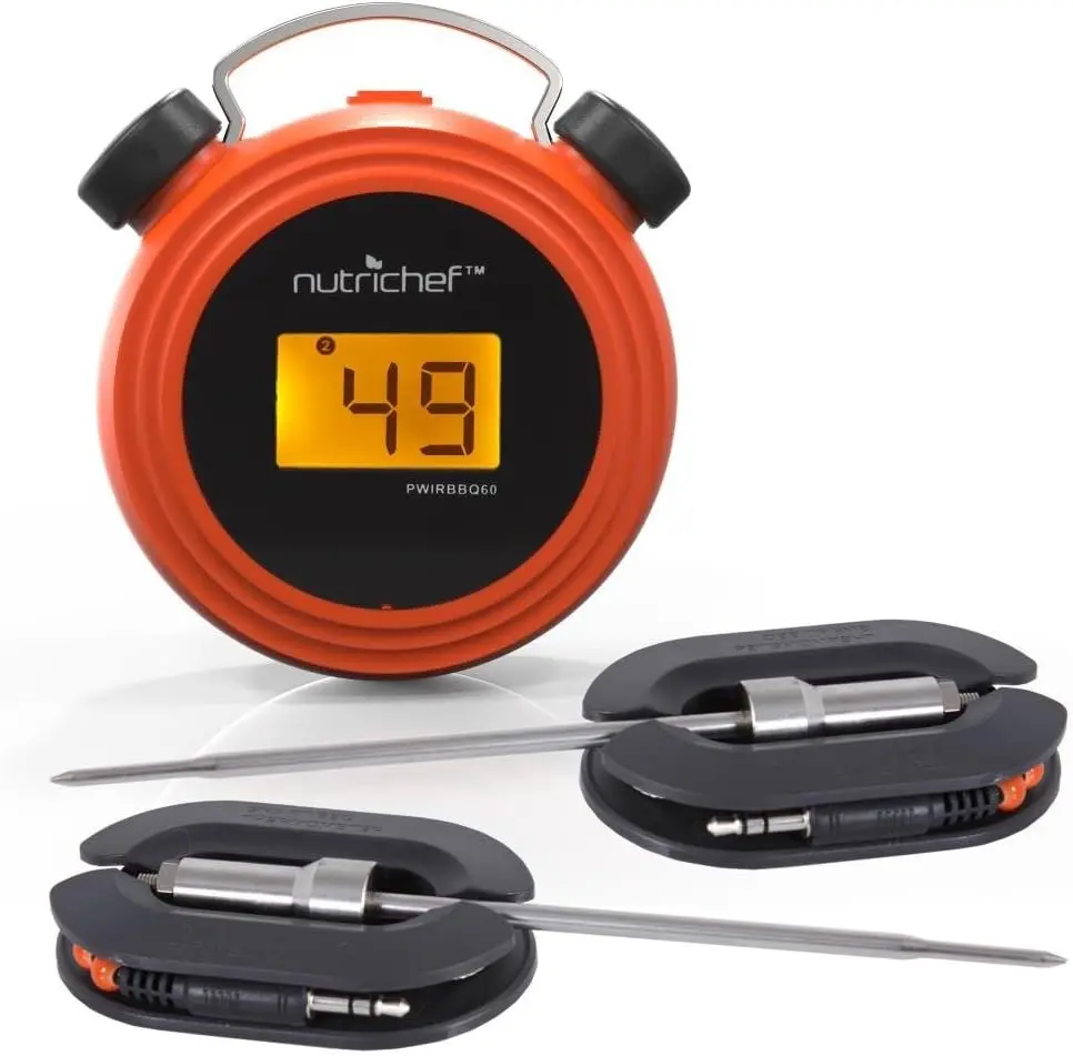 

Smart Bluetooth BBQ Grill Thermometer with Dual Probes, Wireless Alerts for iOS/Android, Digital Display