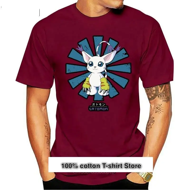 Camiseta Retro para hombre y mujer, prenda de vestir, con estampado japonés de Gatomon, 2024