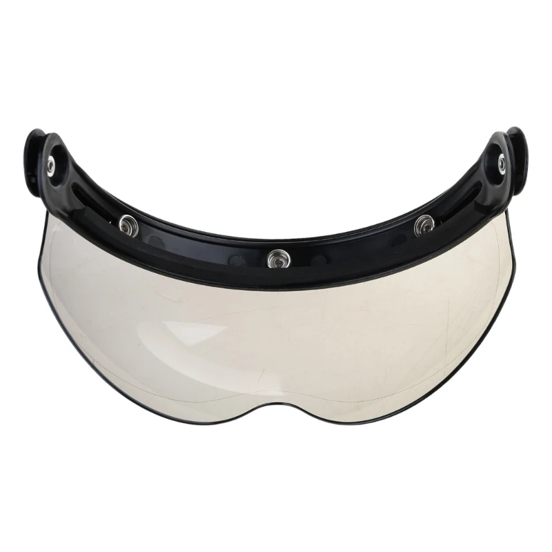 Visera de protección de burbujas de 3 snap, visera de gafas de sol de cara abierta con lente de casco colorida, lente facial para montar en motocicleta