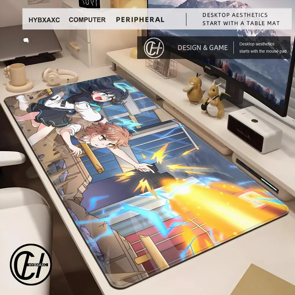 Large Anime Girl Mouse Pad Vibrant Starry Non-Slip Rubber Washable Anime Mouse Pads HYBXAXC Mat Gadgets Office Carpet 900x400