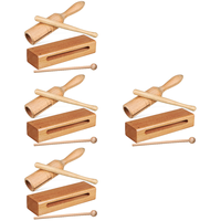 8 Pcs Wood Block Single Tone Handheld Percussion Instrument Rhythm Wooden Beater Musical Instruments Toy Educational Accessories