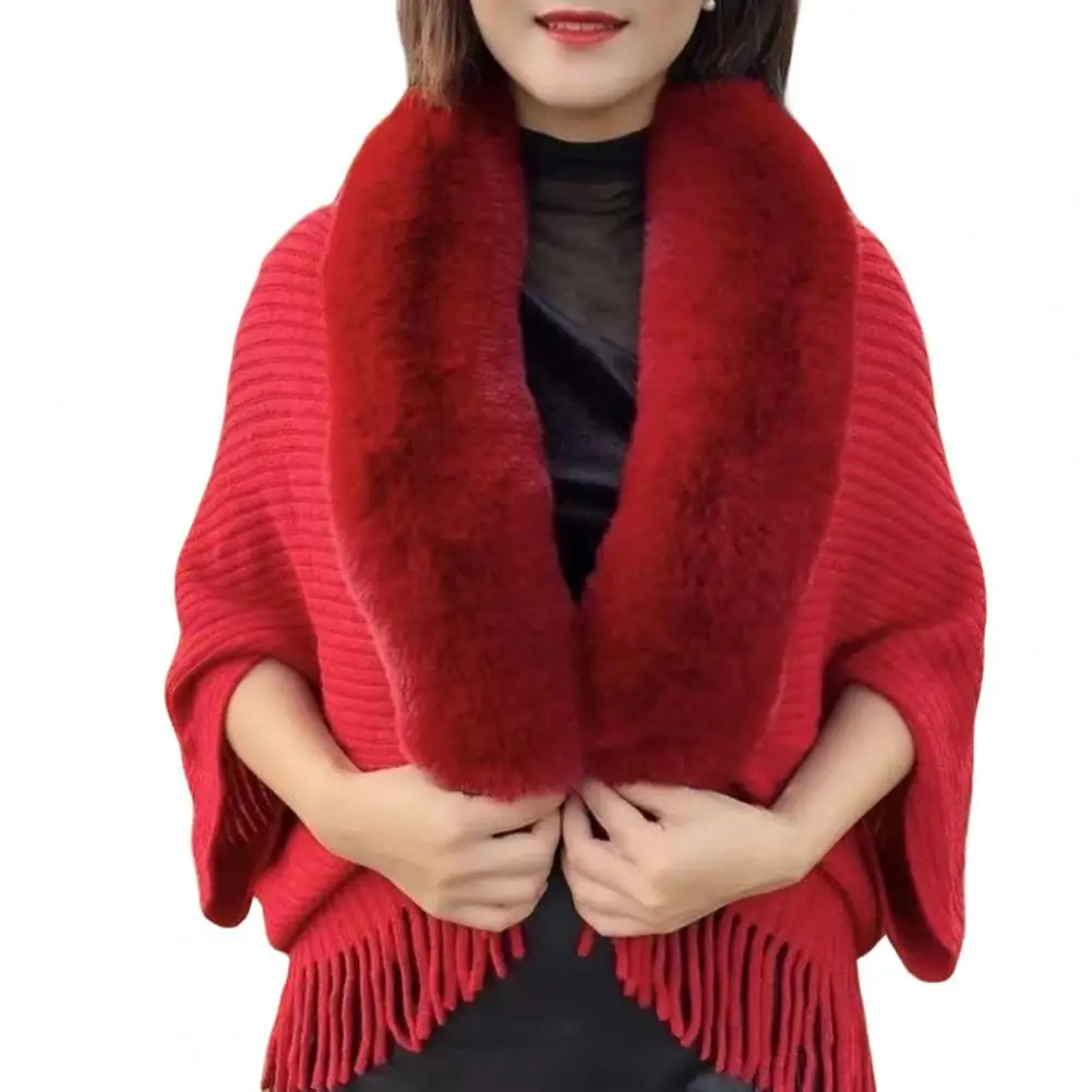 

Chic Banquet Shawl Cardigan Keep Warm Artificial Rabbit Fur Batwing Sleeve Women Winter Shawl