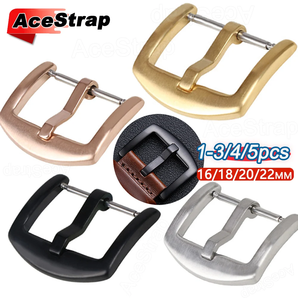 1/3/4/5pcs 16/18/20/22mm Stainless Steel Pin Buckle Leather Silicone Nylon Watchband Clasp Metal Button Replacement Accessories