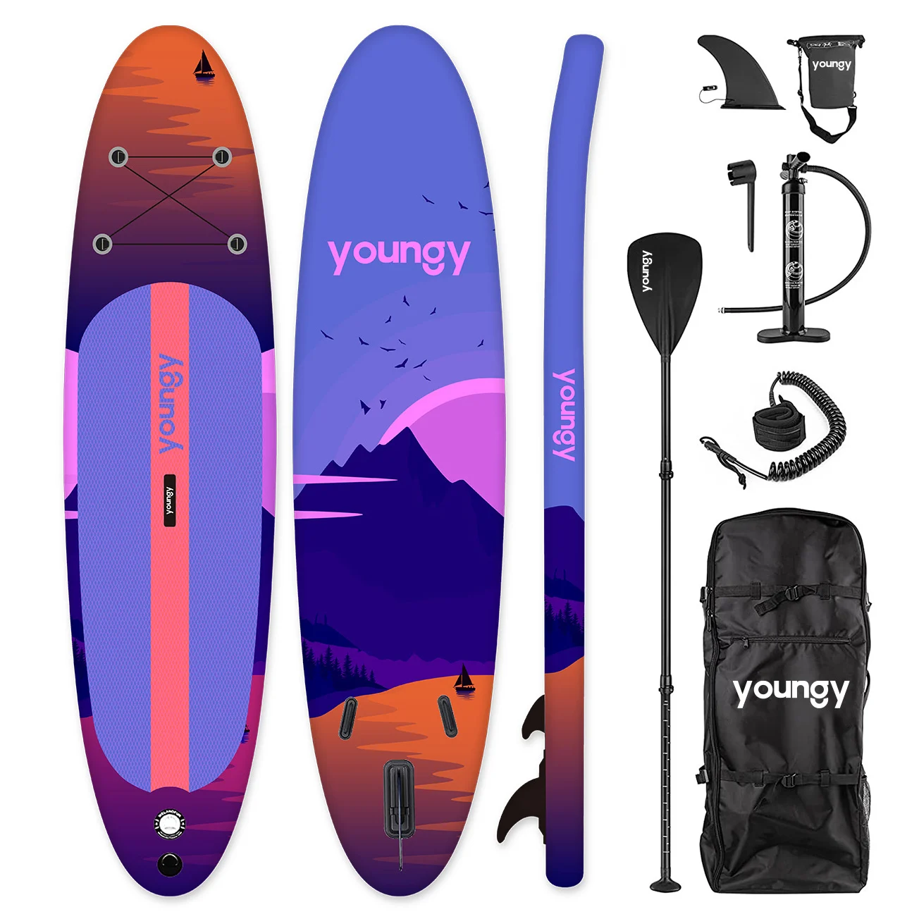 Custom Logo Inflatable Stand Up Paddle Sup Board Set Paddl Sup Kayak Surfboard Inflatable Paddle Board Water Sports Equipment