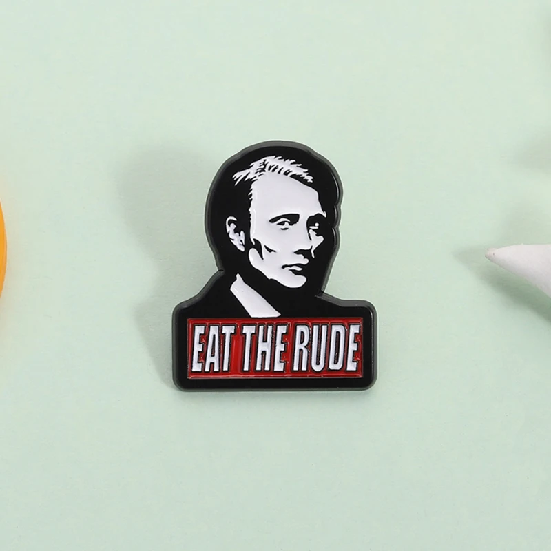 Classic Movie Characters Enamel Pin Eat The Rude Film Lines Brooch Lapel Backpack Badge Jewelry Accessories Gift for Fans Friend