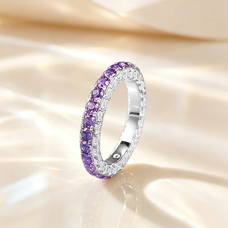 

Apaison Single Row Lab Grown Diamonds Women's Ring - Bride Wedding Engagement Anniversary 925 Sterling Silver Jewelry Gift