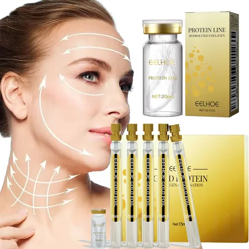 Imagen 2 del producto Juego de suero eliminador instantáneo de arrugas, hilo de proteína de colágeno, reafirmante, relleno facial absorbente Soluble, cuidado de la piel antienvejecimiento