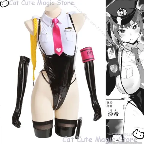 Anime Manga Utsunomiya Saki Handful Happiness Doujin Sexy Policewoman Uniforms Cosplay Costume Wig Adults Hentai Women Suit Dark